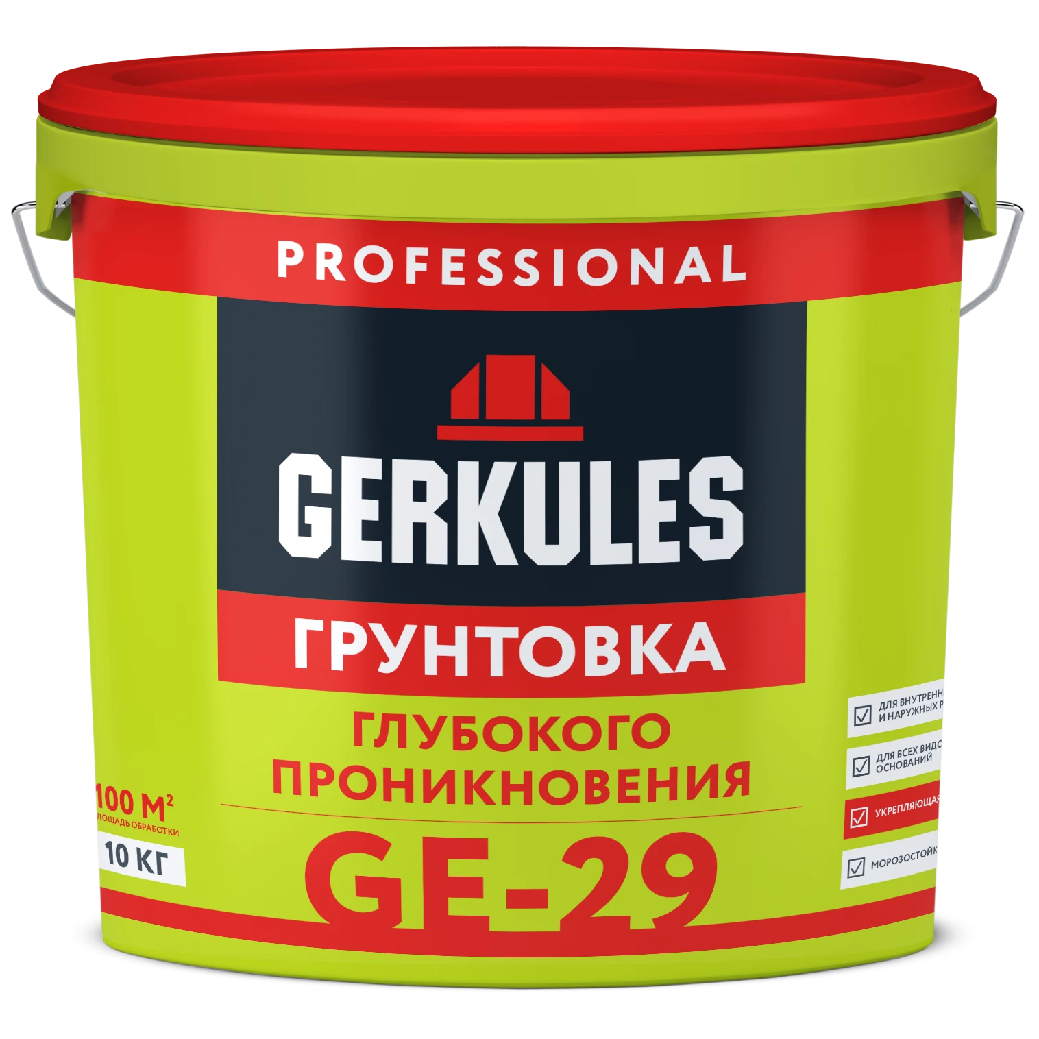 Грунтовка глубокого проникновения GERKULES GE-29 PRO (ведро) 10кг