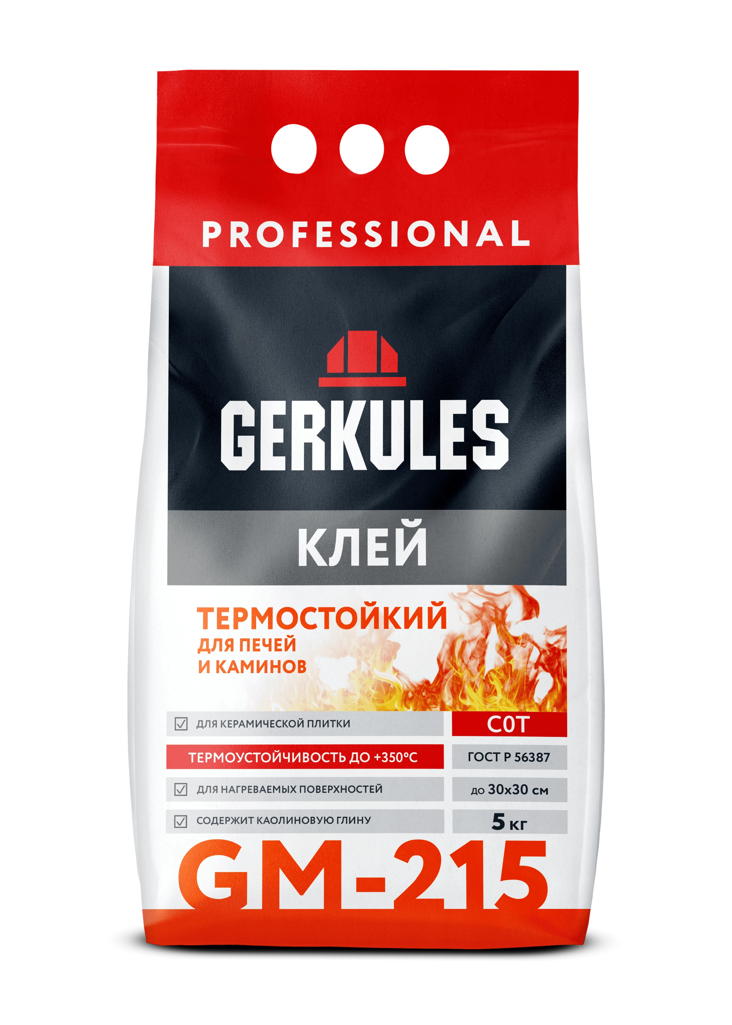 Клей для плитки C0T Термостойкий GERKULES GM-215 PRO  5кг